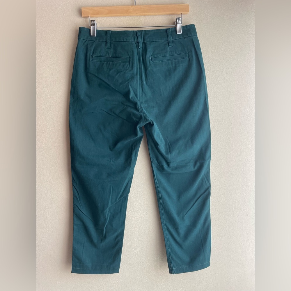J.Crew Women High Rise Girlfriend Chino Green Straight Pants Size 4 - Picture 3 of 8